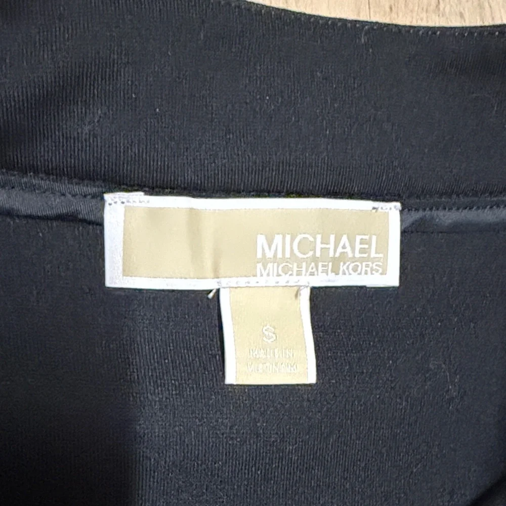 Michael Kors Black Mini Skirt with Leather-Style Hem - Picture 2 of 6